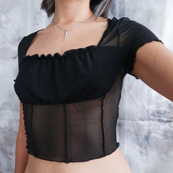 Mesh crop top - Picture 2 of 3